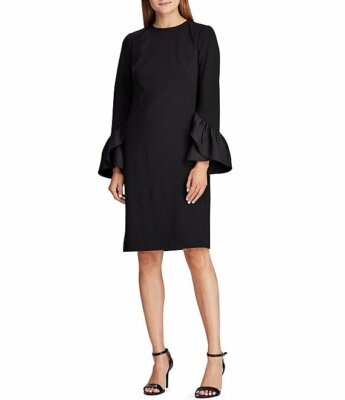 lauren ralph lauren matte jersey dress Ruffle Cuff Bell Sleeve (Size 4) NWT MSRP $145 bundlerConfig-bundle_avail-panty