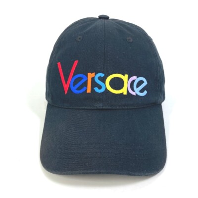 VERSACE Rainbow Logo embroidery Baseball hat cap cotton