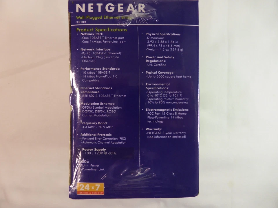 Netgear Powerline Network Bridge Wall Plugged Ethernet Extender XE102US PS2 XBOX - Image 3 of 4