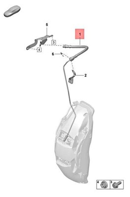 Genuine PORSCHE Taycan Y1A Brake Hose Right Front 9J1611708B | eBay 