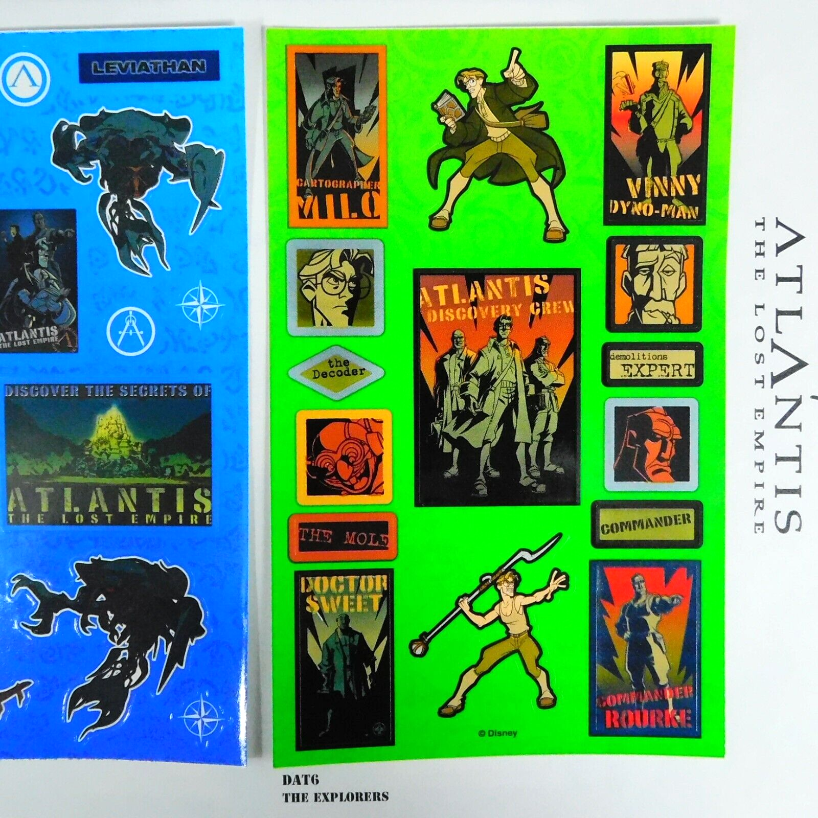 Disney Atlantis The Lost Empire Lot of 6 Sandylion Stickers Prismatic ...