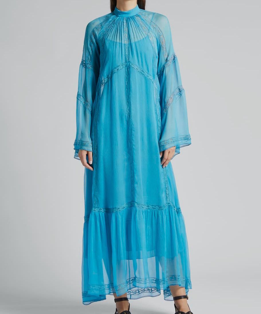 etro blue dress Etro, Paisley asymmetric silk maxi dress, Women, Blue, US 8, Dresses