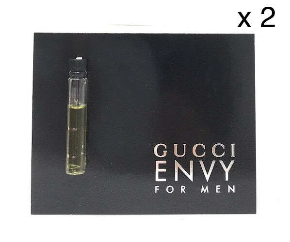 2 x Gucci Envy for Men 1 ml .03 oz Each Eau de Toilette Sample Vial