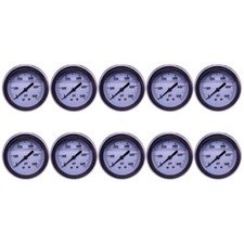 10 pcs Liquid Filled Pressure Gauge 0-5000 PSI 1/4" NPT CBM Back Mount 2.5" Face