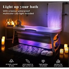 Portable Bathtub for Adult Large 56'in Foldable Collapsible tub Soaking Bath