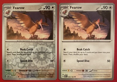 Pokémon TCG Fearow 022/165 (Scarlet & Violet 151) Reverse Holo NM