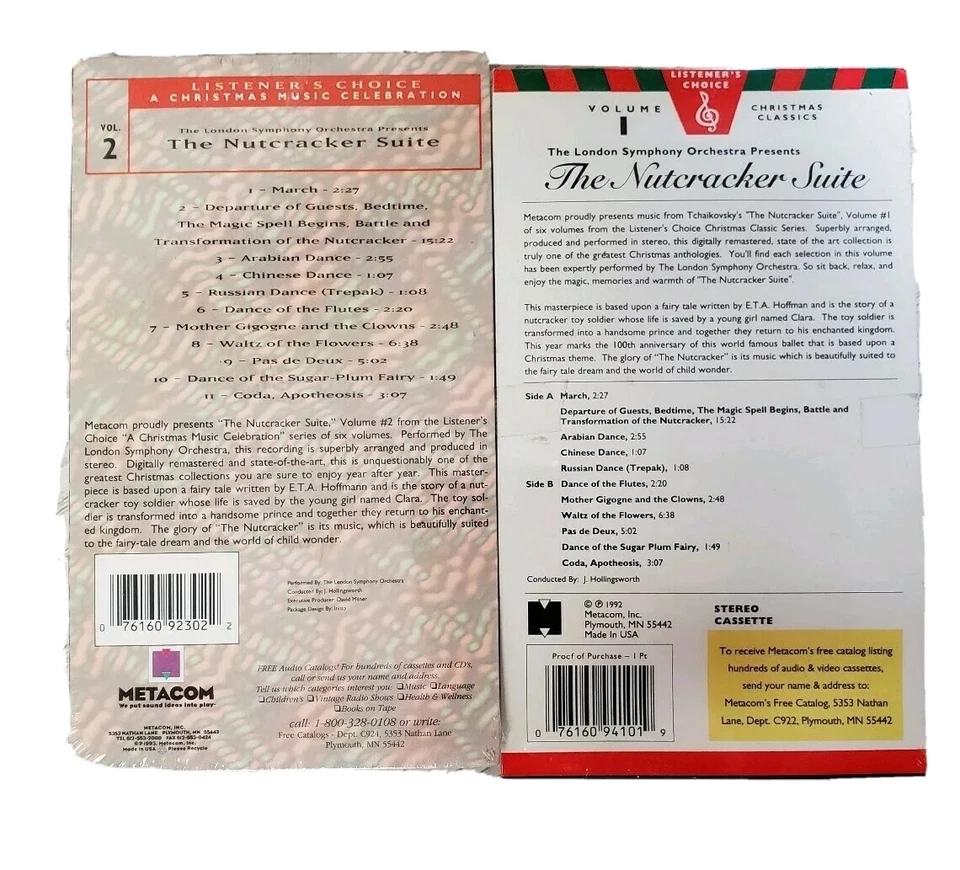 The Nutcracker Suite Cassettes London Symphony Vol 1 & 2 Christmas Music - Image 2 of 4