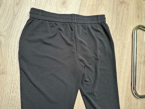 Festliche Kofferhose Pflegeleicht leicht glitzernd Schwarz Silber M-L Elastisch - Bild 10 von 13