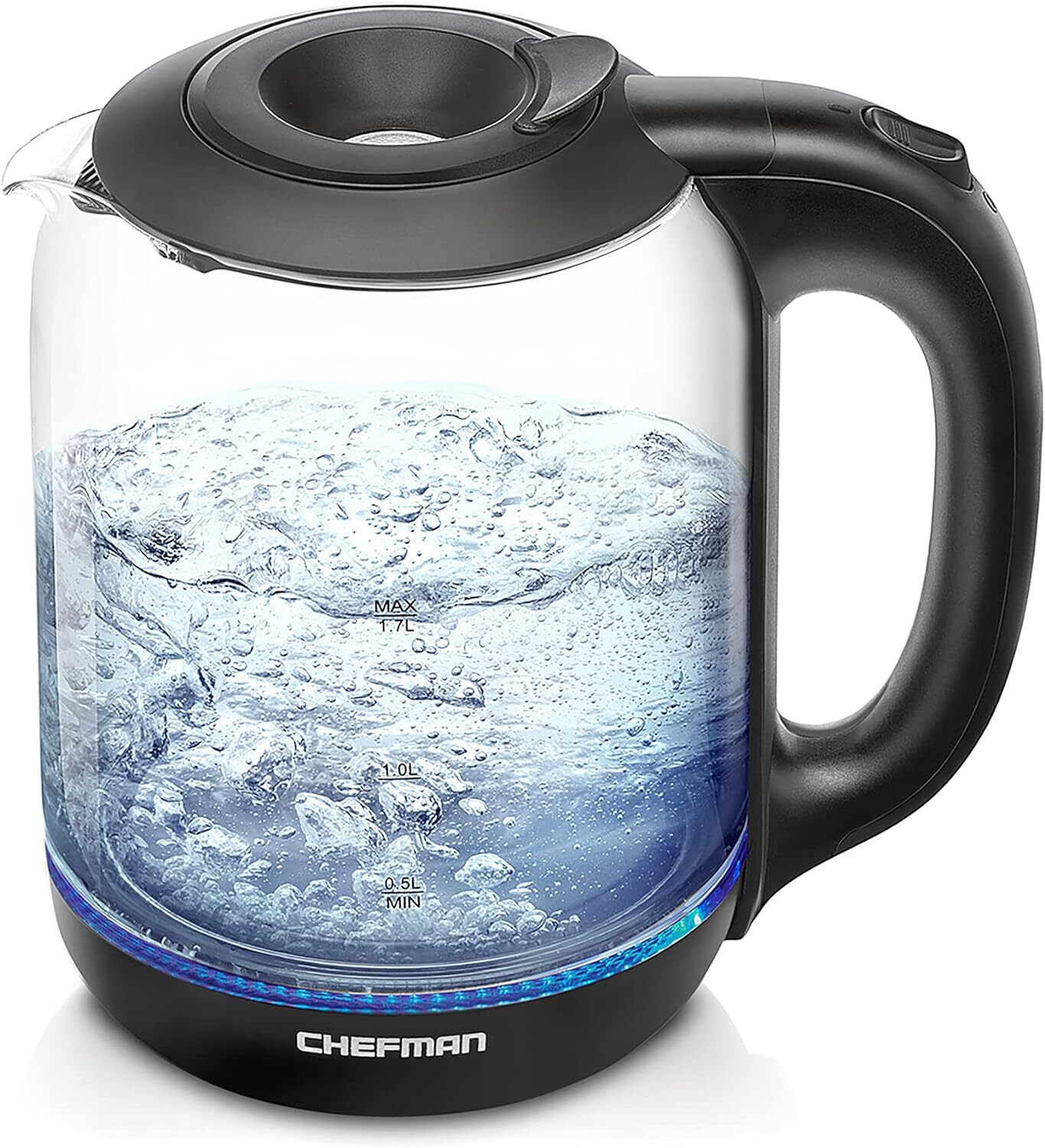 Chefman 1.7 Liter Electric Kettle With Easy Fill Lid, Cordless With Removable-image