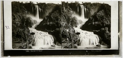 Italia.Cascade Tervi.Cascata Marmore.Stereo Glas.Ferrier.Schuh.Lévy.1860.8x17