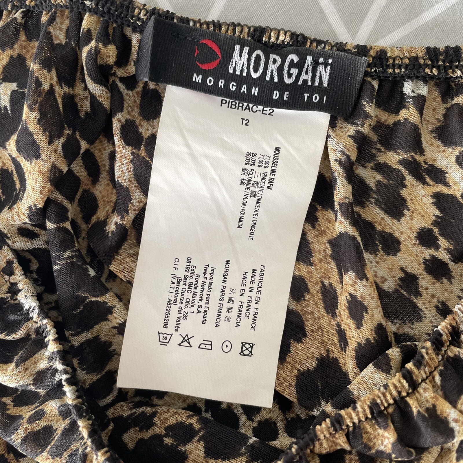 Morgan De Toi Top Leopard Animal Print Sz S Bardot Off Shoulder 90s morgan-de-toi-top-leopard-animal-print-sz-s-bardot-off-shoulder-90s