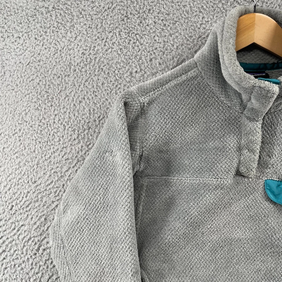 Pullover polar gris Patagonia Snap T Polartec para mujer talla mediana manga larga Foto 2 de 4