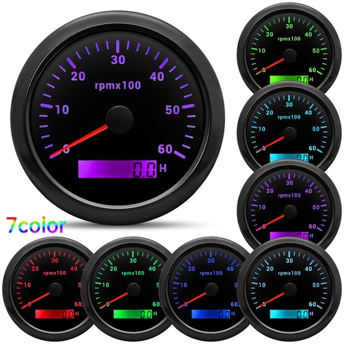 6 Gauge Set Waterproof 85mm GPS Speedometer 80MPH Tacho 6000RPM Gauge for Boat - Picture 3 of 24