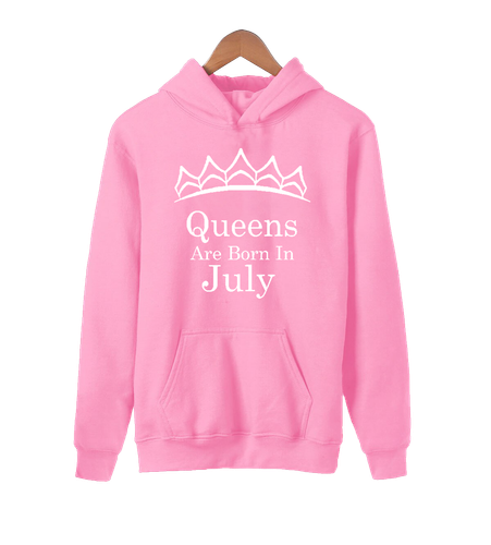 Tiara WHITE - Queens Are Born In JULY HOODIE Sweatshirt Best Birthday - Picture 7 of 7