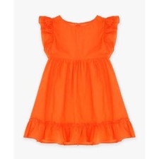 DIXIE Abito vestito bambina cotone con balza arancione MADE IN ITALY 6  10 anni