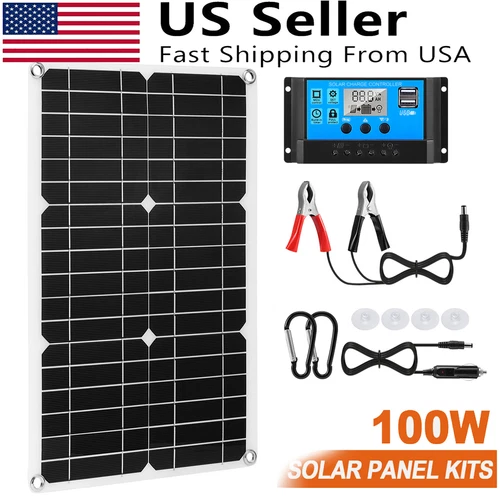 Solar Panel 100W Watt 12V Mono Home RV Rooftop Camping Off-Grid Power