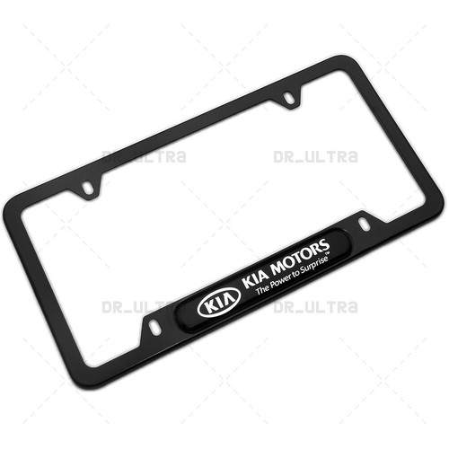 For KIA Sport Front / Rear Car License Plate Frame Cover Stainless Steel Black - Picture 2 of 8