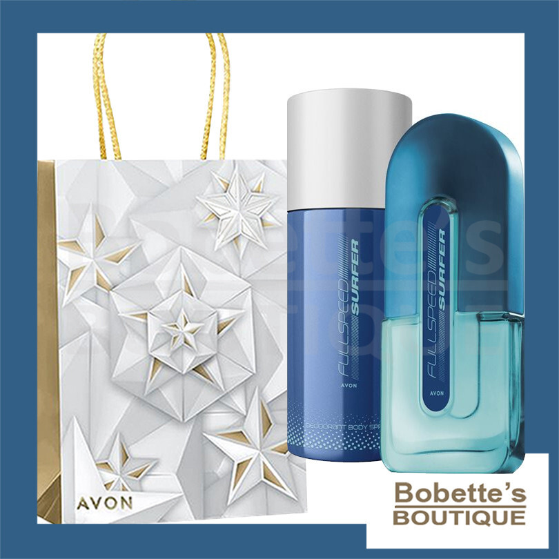 Full Speed Surfer Avon coffret parfum homme avec gel douche et pochette