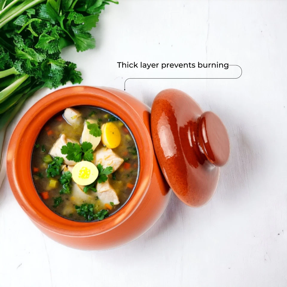 Juego de 6 ollas para hornear gres para guisar juego de ollas de arcilla Ramekin 6x17 oz Foto 3 de 4