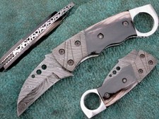 Cuchillo Karambit Plegable Hecho a Mano, Hoja Plegable Superior Damasco Cuchillo Karambit