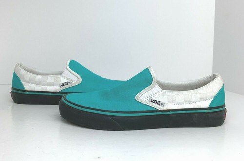 turquoise vans slip on