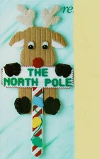 REINDEER SIGN NORTH POLE CHRISTMAS PLASTIC CANVAS PATTERN INSTRUCTIONS