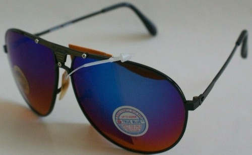 NWT True Vintage Aviator frame w/ true blue blocker w/ De'Vons logo sunglasses - Picture 8 of 10