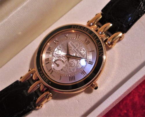 1990er Original Pierre BALMAIN "Les Arabesques" schwarzes Modell Armbanduhr - N.O.S. - Bild 4 von 8
