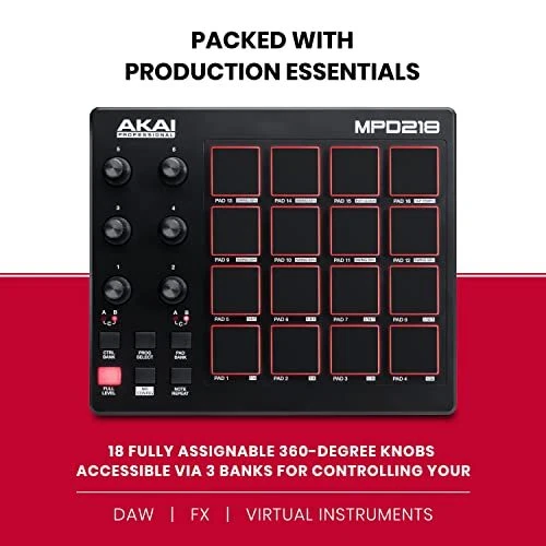 Akai Professional MPD218 USB MIDI controller 16 pads with sound source software - Image 3 of 4
