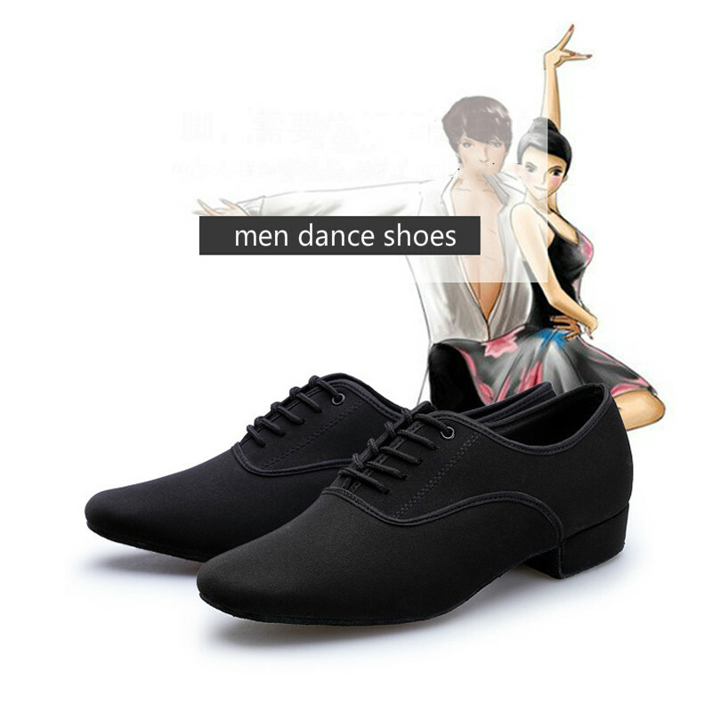 HIPPOSEUS Ragazzi Scarpe Da Ballo Latino Americano Nere Scarpe Da Ballo Salsa Tango Per Uomo Tacco Basso 3cm,26 EU - Foto 10