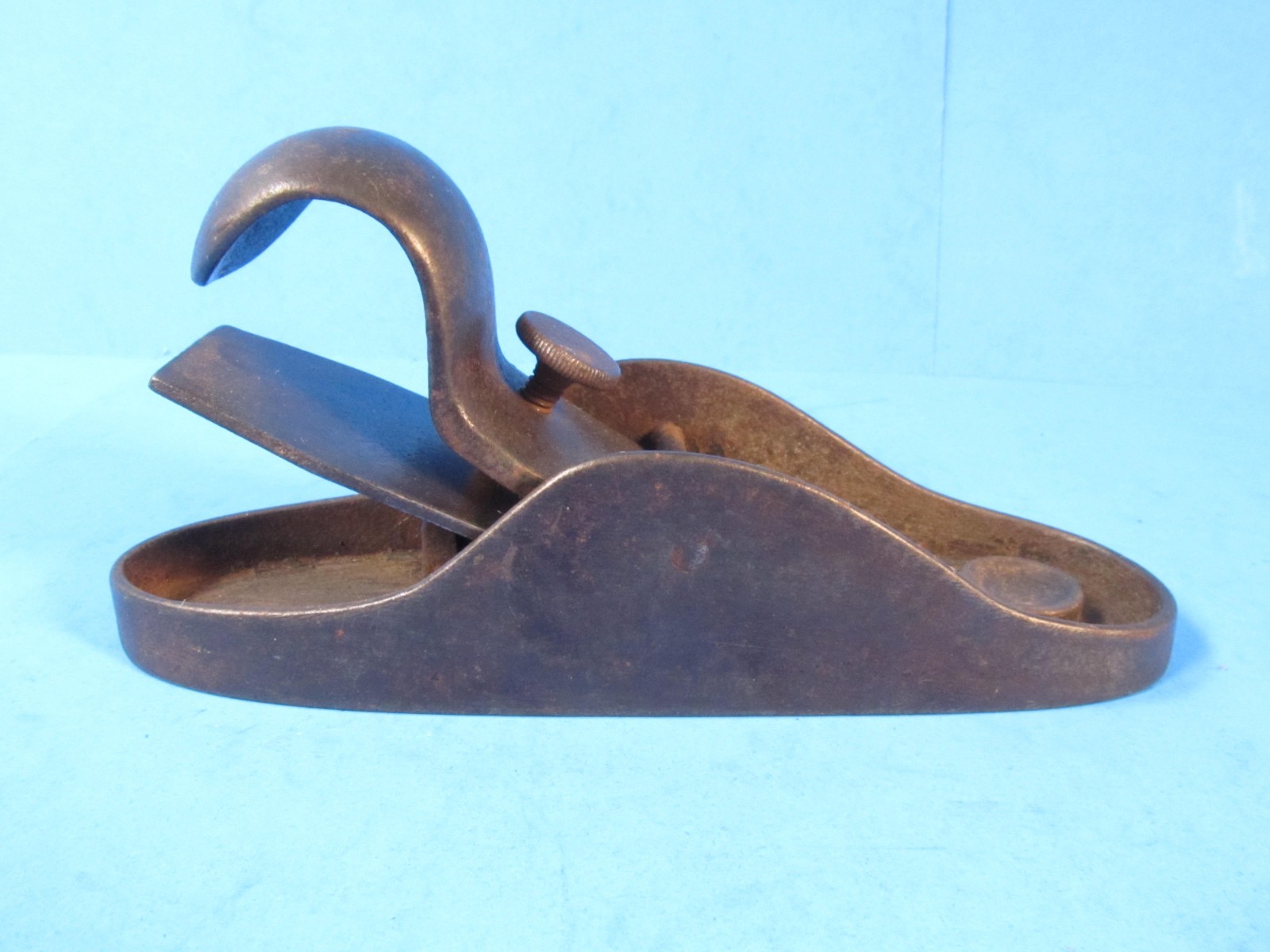 Birmingham B Plane 5-3/8" wood block plane oval shaped raised perimeter