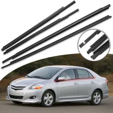 For 2007-2016 Toyota Yaris Sedan Set Weatherstrip Window Moulding Trim Seal Belt