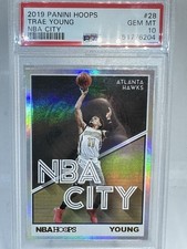 2019-20 Panini NBA Hoops Premium Stock - Nba City Trae Young #28 Holo