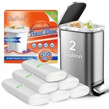 200 Counts 2 Gallon 1.8-2 Gal Small Trash Bags Garbage Bags by RayPard, fit