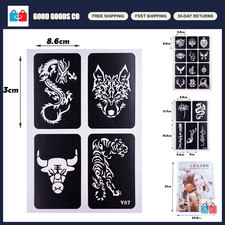 180Pcs Hollow Tattoo Stencils for Airbrush, Face  Body Painting Supplies