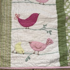 Pottery Barn Kids Boho Reversible Twin Quilt 67x82 Penelope Bird Tweet