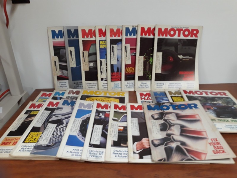 lot of 24 Motor magazines Jan - Dec 1985, Feb - Dec 1986 + 1986 annual index