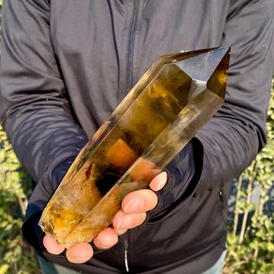 1.36LB Clear citrine obelisk energy column Reiki healing - Image 1 of 4