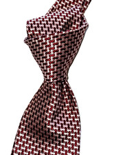  250 NWT TOM FORD Burgundy  Pink basketweave check 3.75" woven silk neck Tie