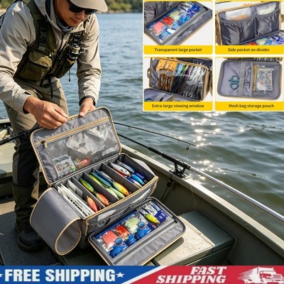 Soft Plastic Bait Storage Bag Water Resistant Clear Sleeves Large Pouch for Lure