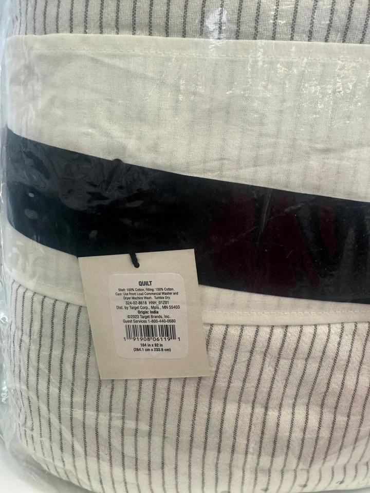 Hearth & Hand Magnolia King 微条纹被子酸霜/铁路灰色 — 第 4/4 张图片