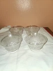 4 Vintage Anchor Hocking 6 Oz Glass Custard Cups - Sandwich Clear Pattern