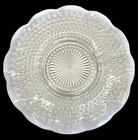Vintage Moonstone Clear Opalescent 10" Ruffled Sandwich Plate
