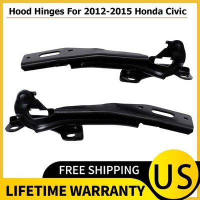 Set of 2 Hood Hinges Driver Passenger Left Right Side For Honda Civic 2012- 2015