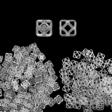 100 Sets Square Clear Snaps for Sewing 7Mm Sticky Plastic Sew-On Buttons Invisib
