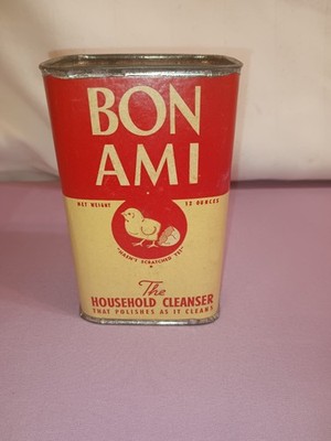 Vintage 12oz. Bon Ami Household Cleaner Shake Tin  Mid-Century Kitchen...