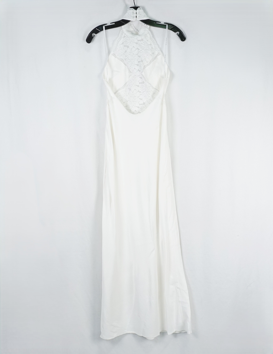 chinese dress ladies SERENADE LACE HALTER MAXI | GARDENIA — THIRD FORM main image 1