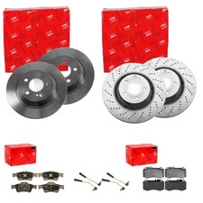 TRW BREMSSCHEIBEN + BELÄGE VORNE + HINTEN passend für MERCEDES E-KLASSE W212 