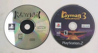 Rayman PS1 + Rayman 3 Hoodlum Havoc PS2 DISCS ONLY 2 Game Bundle Lot Tested 