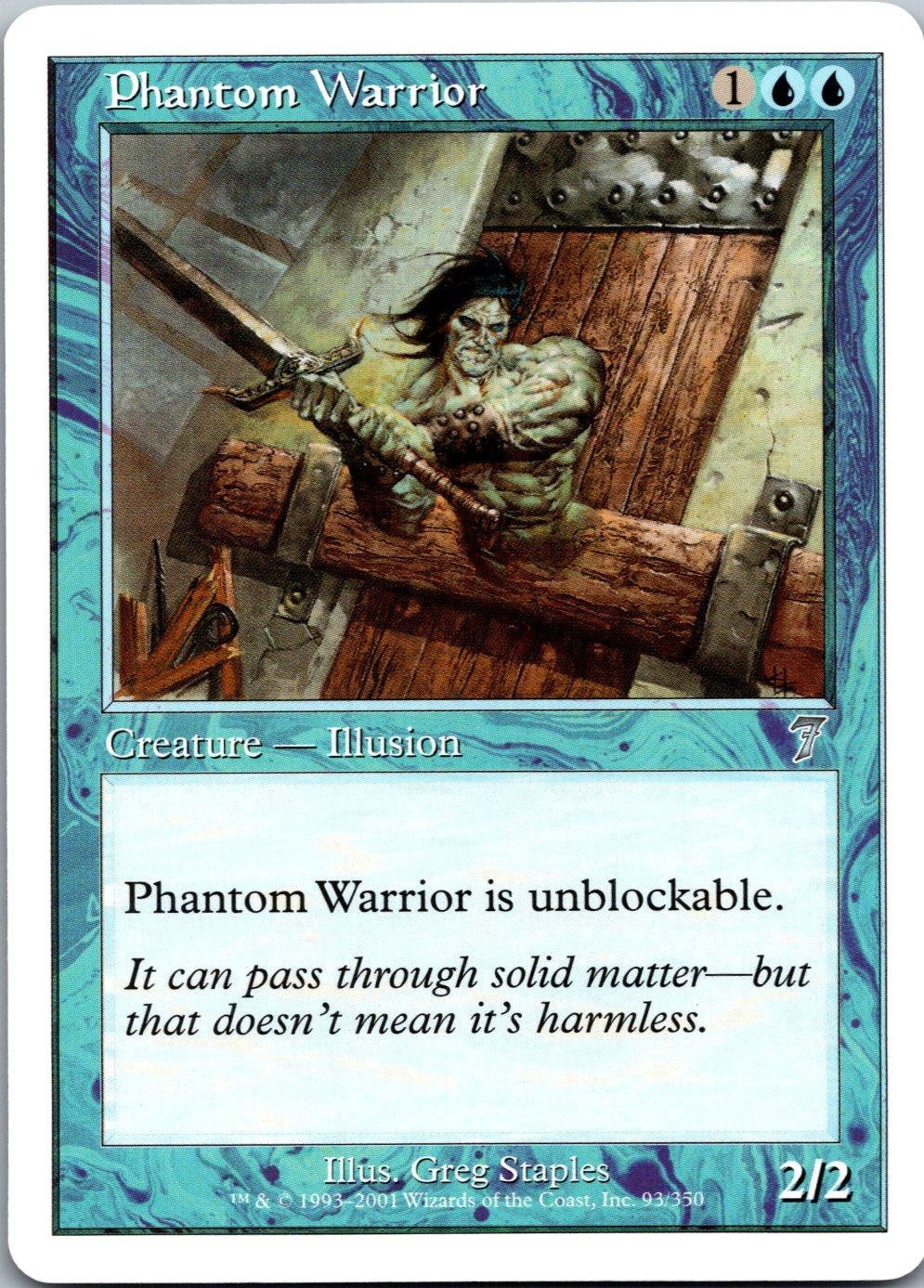 Phantom Warrior 93 Uncommon 7th Edition Magic: The Gathering Lightly Played